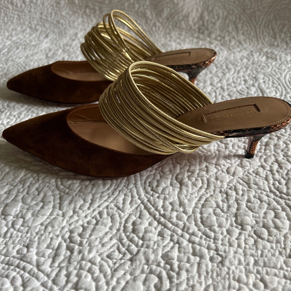 Aquazurra Kitten Heel Mules